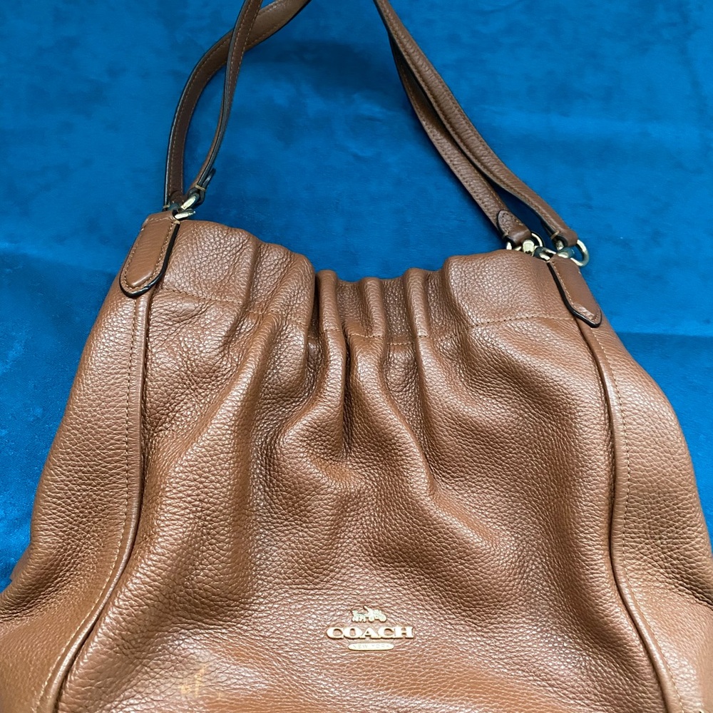 Authentic Coach Tan Leather Shoulder Bag